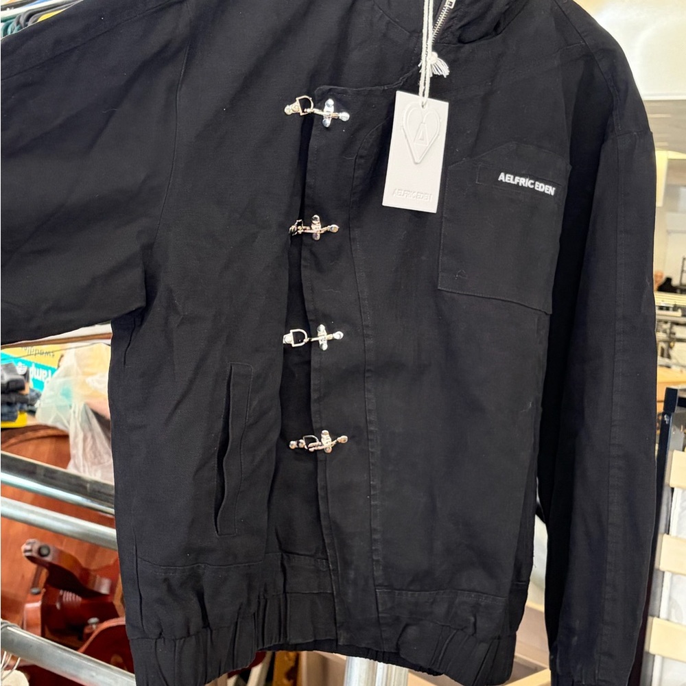 Aelfric Eden Black Lightweight Toggle Shirt Jacket